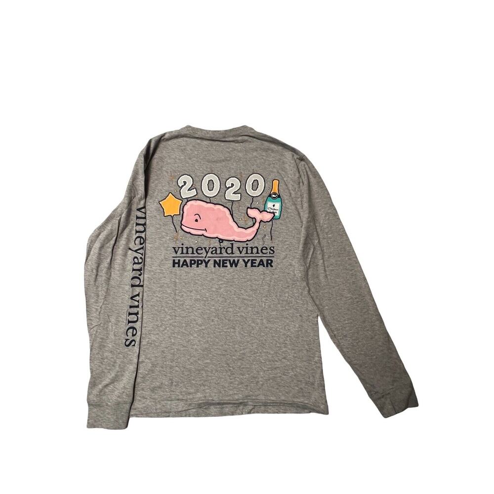 Vineyard Vines Shirt Size XS Adult Gray Long Sleeve 2020 Year Spell Out Logo‎